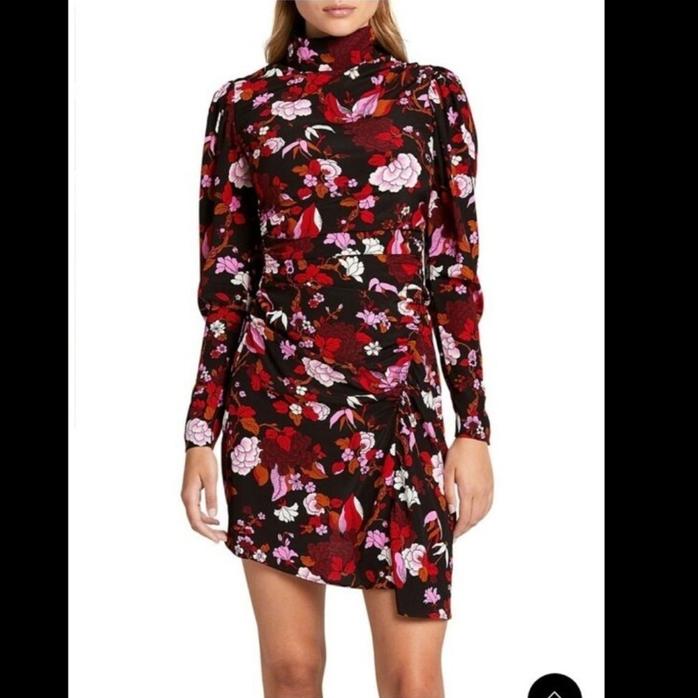 A.L.C. Marcel Floral Draped Silk Mini Dress, size 0